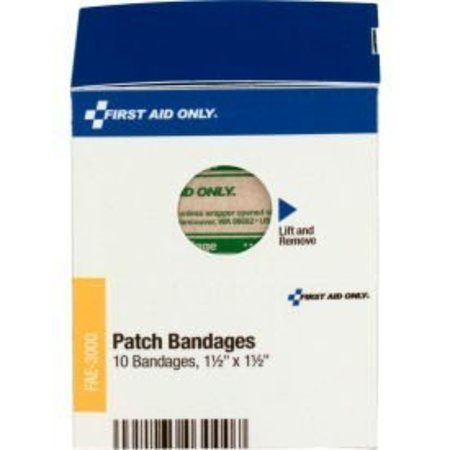 Acme United First Aid Only FAE-3000 SmartCompliance Patch Bandages, Plastic, 1 1/2"X 1 1/2", 10/Box, Refill FAE-3000